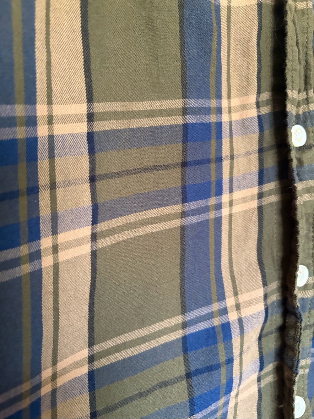Lucky Brand Olive & Blue Plaid Button-Down Shirt - Picture 5 of 6